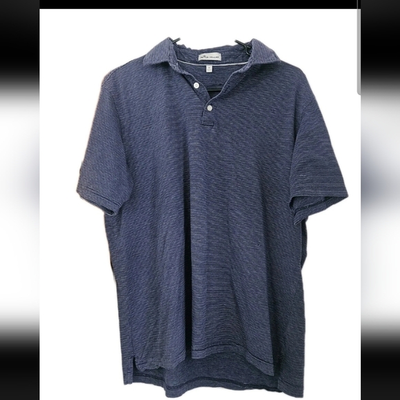 Peter Millar Other - Peter Millar Men's Blue Striped Polo Shirt Size M Short Sleeve Collared